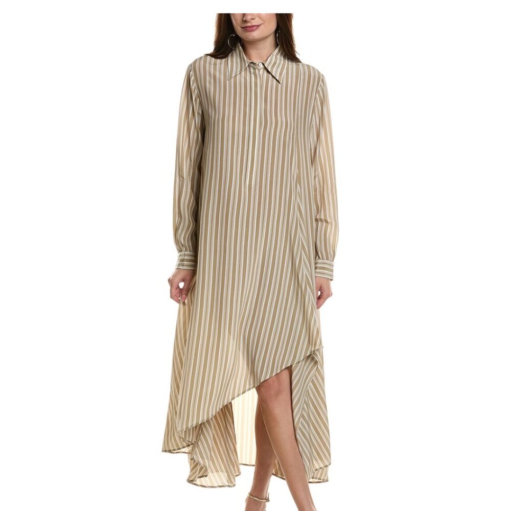 NEW Michael Kors Collection striped silk caftan shirt dress BNWT size M